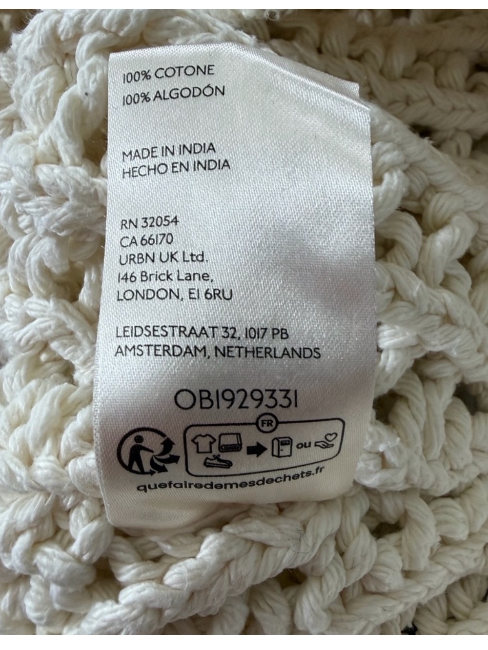 Free People Cream Crochet Knit Top, EUC, size S - Picture 12 of 13